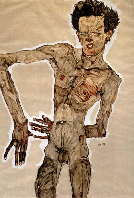 Egon Schiele Standing Male Nude Spain oil painting art